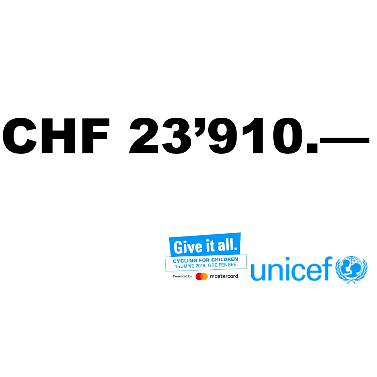 CHF 23'910 raised for UNICEF Cycling for children